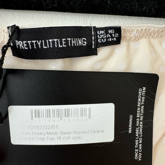 Sheer cropped off the shoulder wrap blouse - Picture 3 of 3